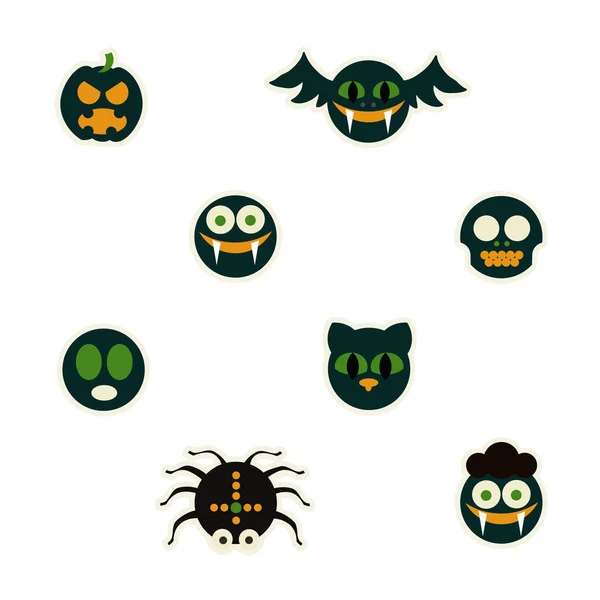 Set Halloween Monsters Vector Illustration — Stock Vector