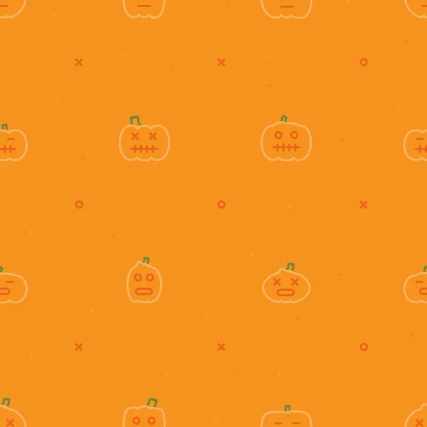 Various Outline Pumpkins Vector Background — Stock Vector