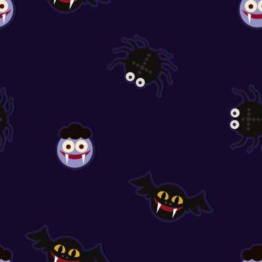 Yarasalar, vampirler ve örümcekler - vektör çizim