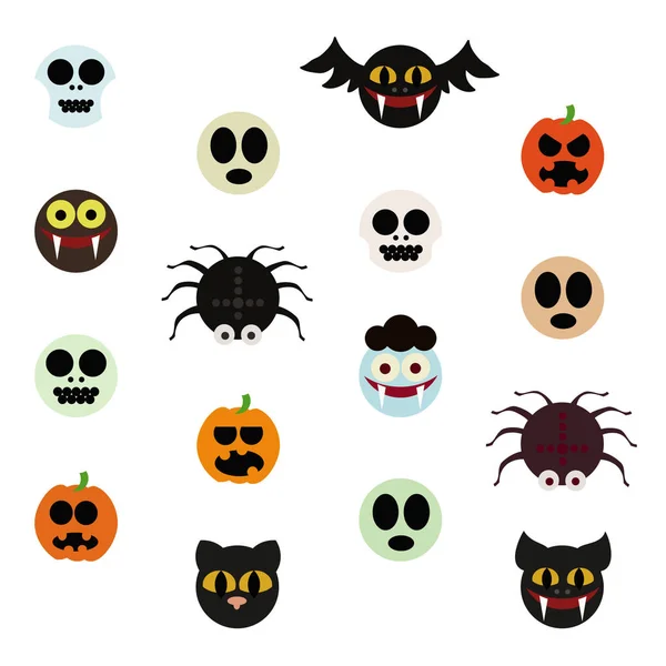 Set Halloween Monsters Vector Illustration — Stock Vector