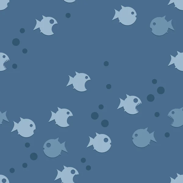 Fondo Azul Decorado Con Peces Burbujas Fondo Vectorial — Archivo Imágenes Vectoriales