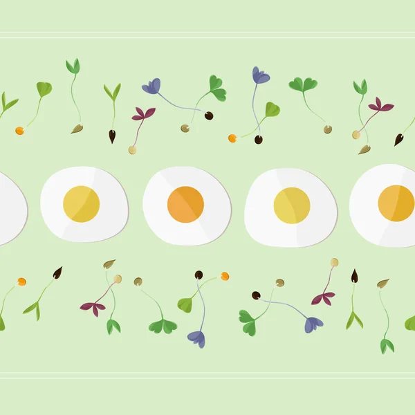 Brotes Huevos Fritos Ilustración Vectorial — Vector de stock