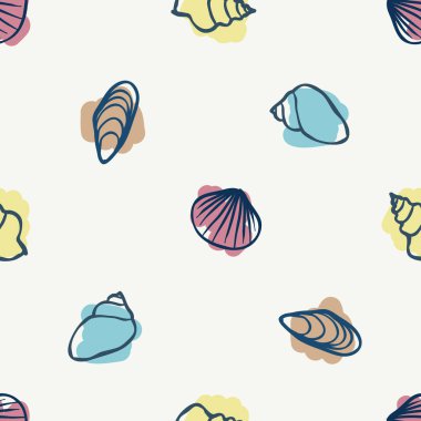 Çeşitli çizilmiş kabukları - vektör arka plan el