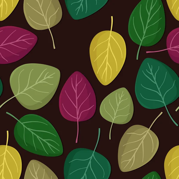 カラフルなポプラの葉 ベクトル図 — ストックベクタ