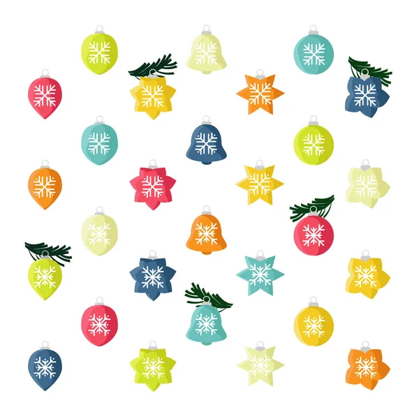 Set Weihnachtskugeln Vektorillustration — Stockvektor