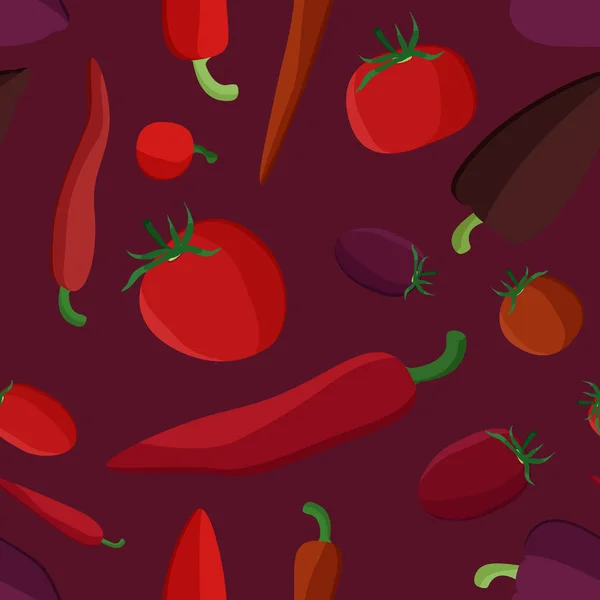 Pimientos Tomates Fondo Vectorial — Vector de stock