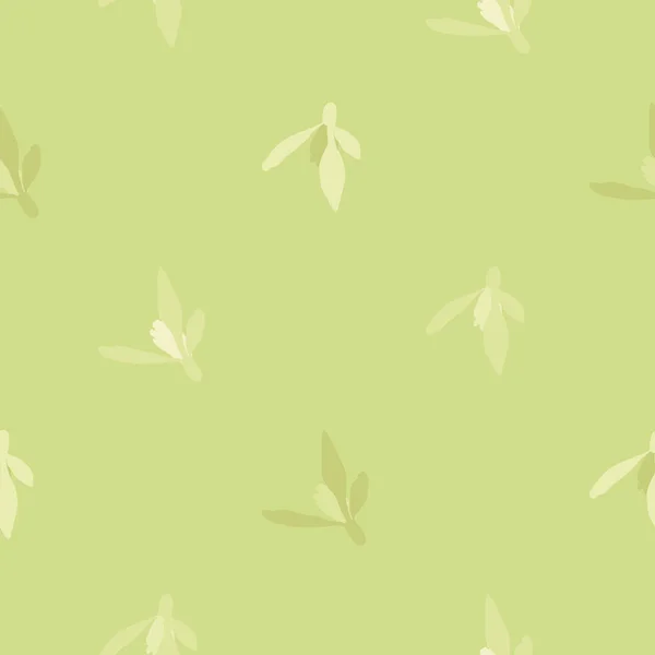 Sněženka Květy Světle Zelenou Vektorové Pozadí — Stockový vektor