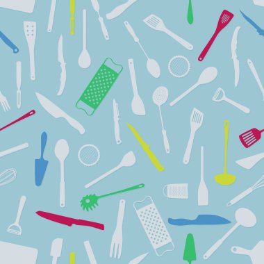 Çeşitli mutfak aletleri - vektör arka plan