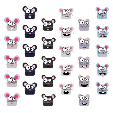 Fare ifadeler - vektör çizim seti