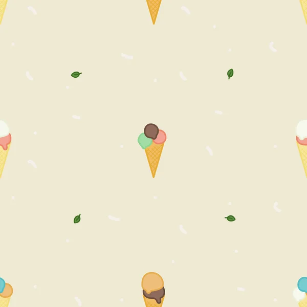Ice Cream Cones Vector Background — Stock Vector
