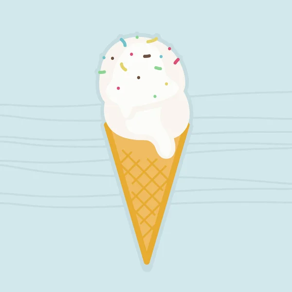 Παγωτό Χωνάκι Πολύχρωμα Τρούφα Διανυσματική Απεικόνιση — Διανυσματικό Αρχείο
