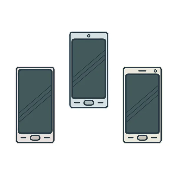 Smartphones Set Vector Illustration — Stock Vector