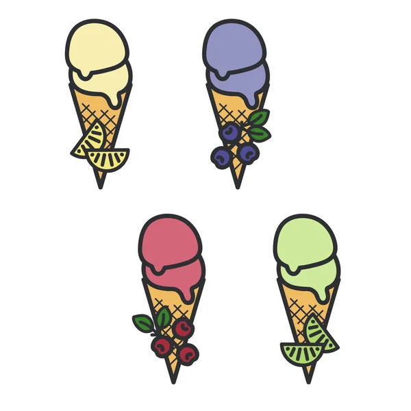 Παγωτό Φρούτων Εικονογράφηση Φορέα — Διανυσματικό Αρχείο
