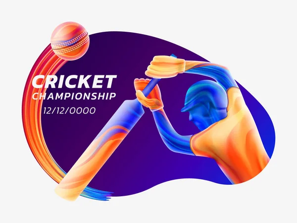 Illustration Vectorielle Abstraite Batsman Jouant Cricket Partir Éclaboussures Liquides Colorées — Image vectorielle