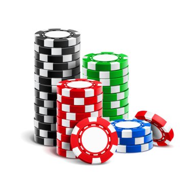 Casino için gerçekçi boş fiş yığını