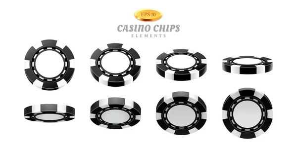 Animatie sprites voor realistische casino chips — Stockvector