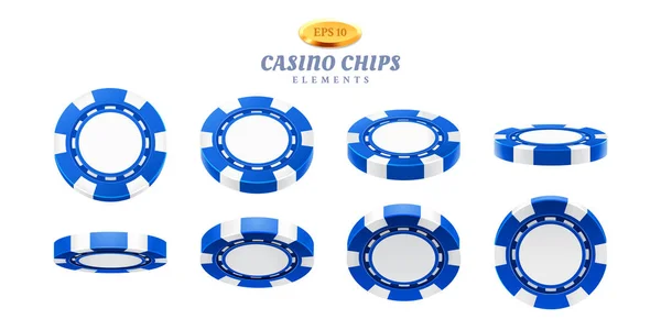 Animation sprites for realistic casino chips — Stock Vector