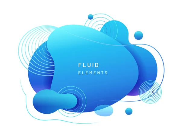 Abstrato blob fluido azul em forma 3d —  Vetores de Stock