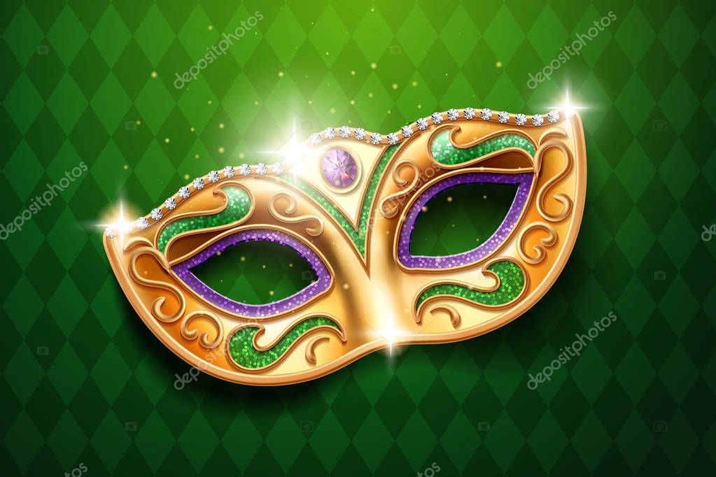 Máscara con diamantes para carnaval, mascarada Vector de Stock de  ©Sensvector 243878054