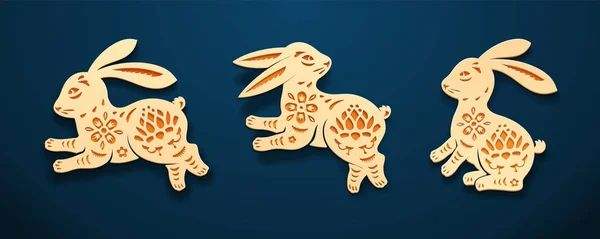Coniglio orientale o coniglio, arte della carta animale della lepre — Vettoriale Stock