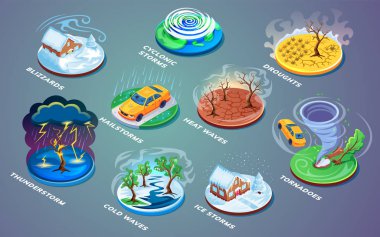 Meteorological disaster or extreme weather clipart