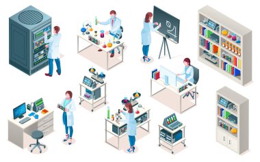 İzometrik laboratuvar ya da kimya, tıp laboratuarı