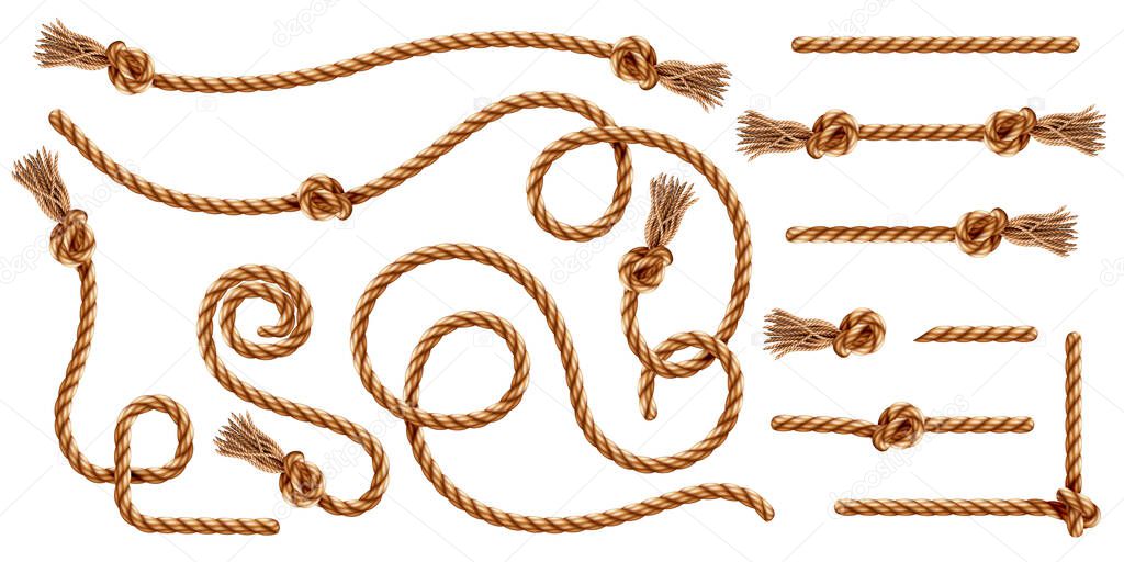 Knotted ropes with tassels or cords, string, knot
