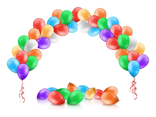 Arc or garland of color balloons, party decoration — Stock Vector