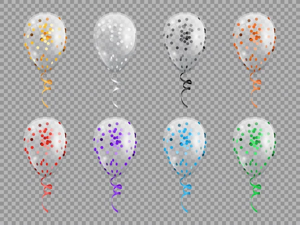 Globos transparentes con destellos, forma de círculo — Archivo Imágenes Vectoriales