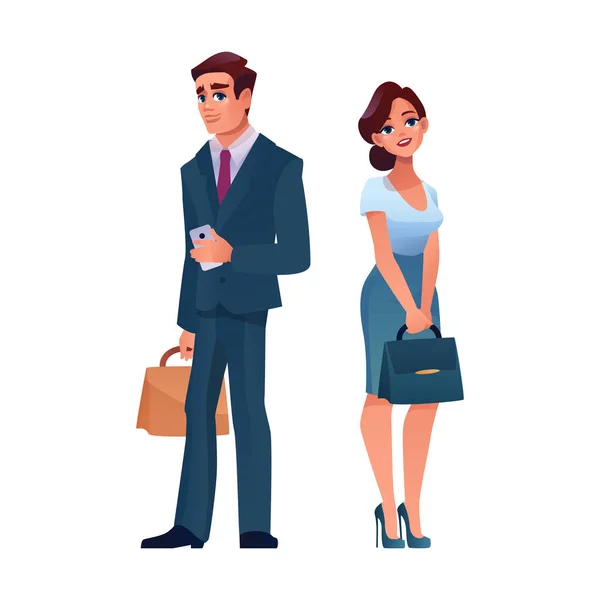 Business people, stylish mature man and woman — Stock Vector