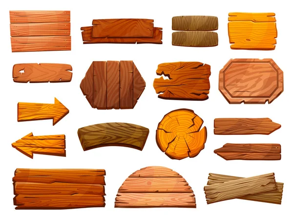 木製の看板柱セット隔離された空の看板 — ストックベクタ