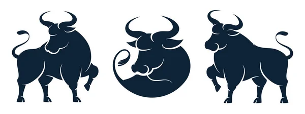Таурус зодиака знак быка новогодний символ изолированный набор — стоковый вектор