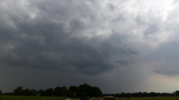 End Moistly Hot Day Netherlands Clouds Building Huge Downpour — Stock Video
