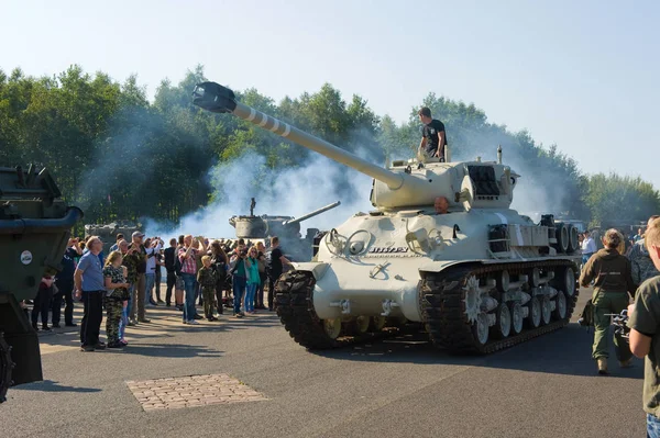 Enschede Nederland Sept 2018 Een Tank Uit Tweede Wereldoorlog Rollen — Stockfoto