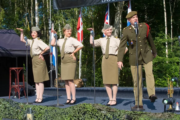 恩斯赫德 2018年9月 威尔逊军士的军队展示 做他们的阶段行动以历史的四十岁歌曲在军事展示期间 — 图库照片