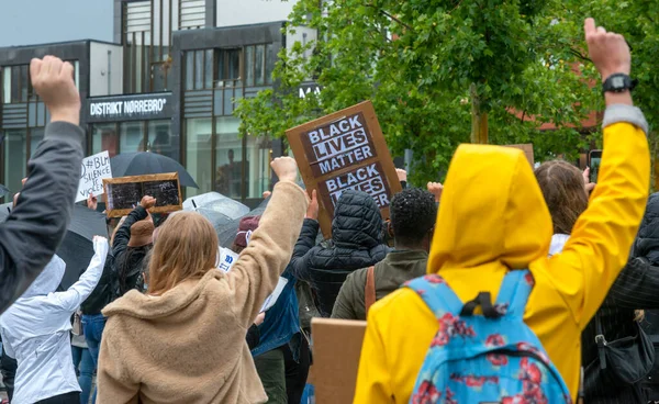 Demonstranten Demonstrieren Strömenden Regen Zentrum Von Enschede Gegen Die Tötung — Stockfoto