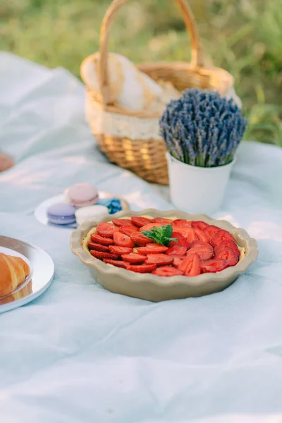 Pyszna Kolacja Naturze Pyszna Kolacja Otwartym Powietrzu — Zdjęcie stockowe