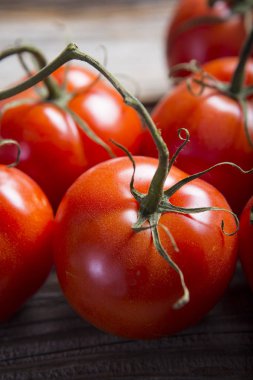 Yüksek Açılı Bakış Taze olgun domatesler 