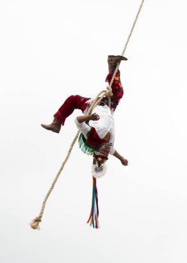 Cuetzaln del Progreso, Puebla, Mexico - 2019: A family of acrobats known as 