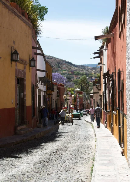 San Miguel Allende Guanajuato Mexiko 2019 Gata Stadens Historiska Centrum — Stockfoto