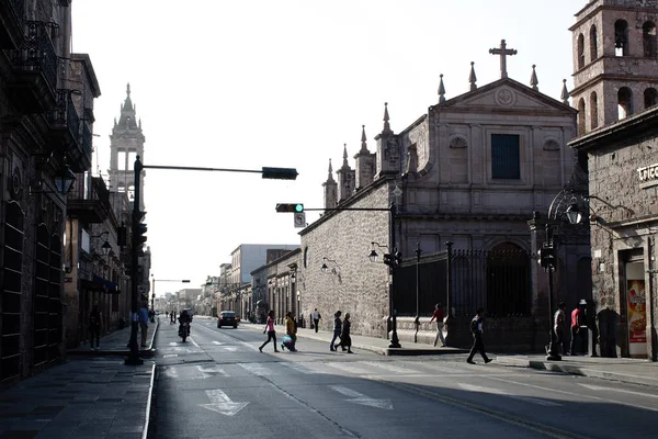 Morelia Michoacán México 2019 Vista Una Calle Centro Ciudad — Foto de Stock