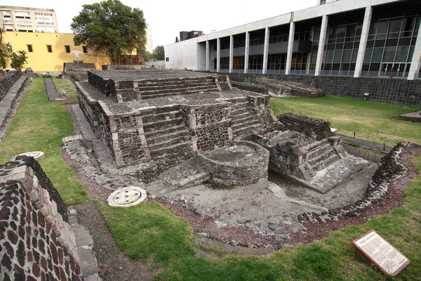 Ciudad México México 2019 Restos Templos Aztecas Plaza Las Tres — Foto de Stock