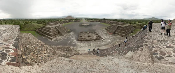 Теотіуакан Мексика 2019 Панорамний Вид Теотіуакан Піраміди Всесвітньої Спадщини Юнеско — стокове фото
