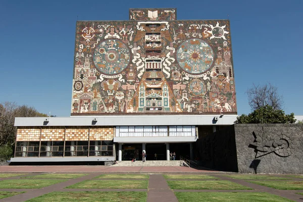 メキシコシティ メキシコ 2019年 メキシコ国立自治大学中央図書館 Unam メキシコのアーティストフアン オゴーマンによって作成されました — ストック写真