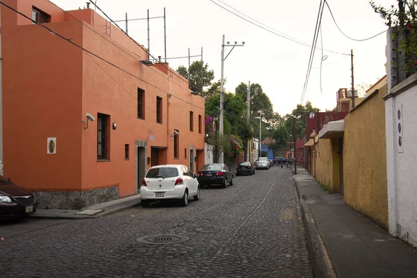 Ciudad México México 2019 Una Calle Típica Histórico Distrito Coyoacán —  Fotos de Stock