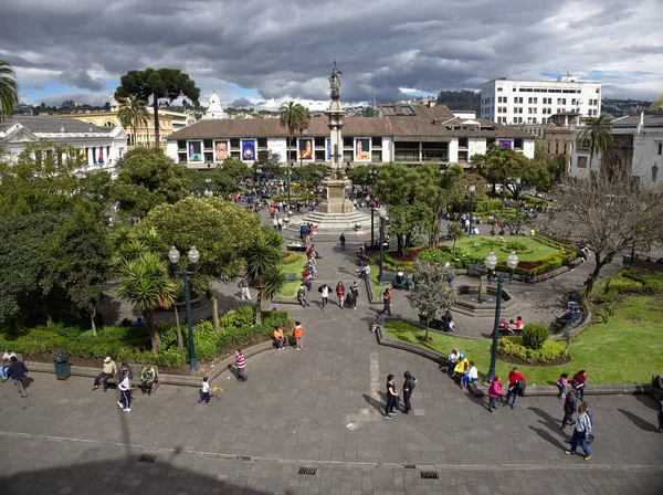 Quito Ecuador 2019 Blick Auf Den Unabhängigkeitsplatz Vom Carondelet Palast — Stockfoto