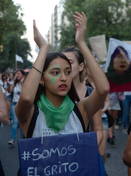 Ciudad Córdoba Córdoba Argentina Marzo 2018 Mujeres Marchan Para Pedir — Foto de Stock