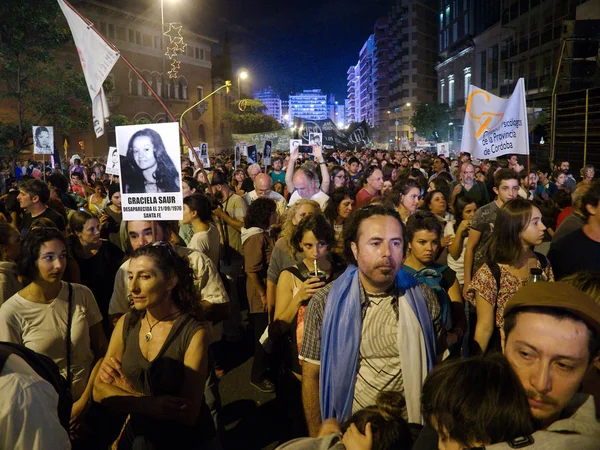 Córdoba Argentina Março 2016 Manifestações Dia Lembrança Verdade Justiça Memoria — Fotografia de Stock