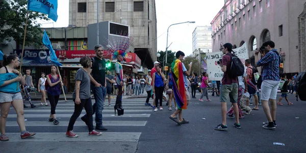 Cordoue Argentine 2018 Des Manifestants Défilent Pendant Défilé Fierté Gay — Photo
