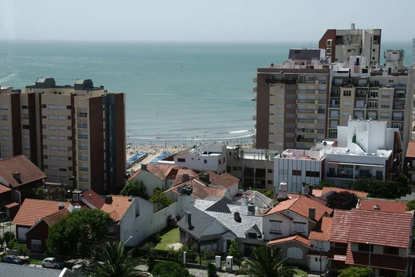 Vista Panorámica Una Zona Residencial Junto Mar Mar Del Plata —  Fotos de Stock